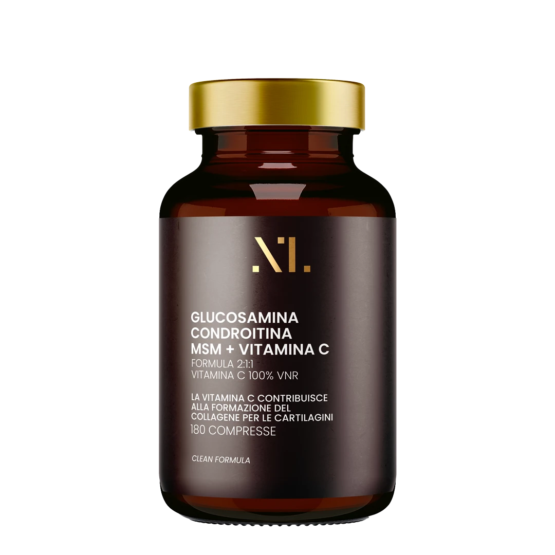 Glucosamina, Condroitina e MSM — flacone in vetro ambrato