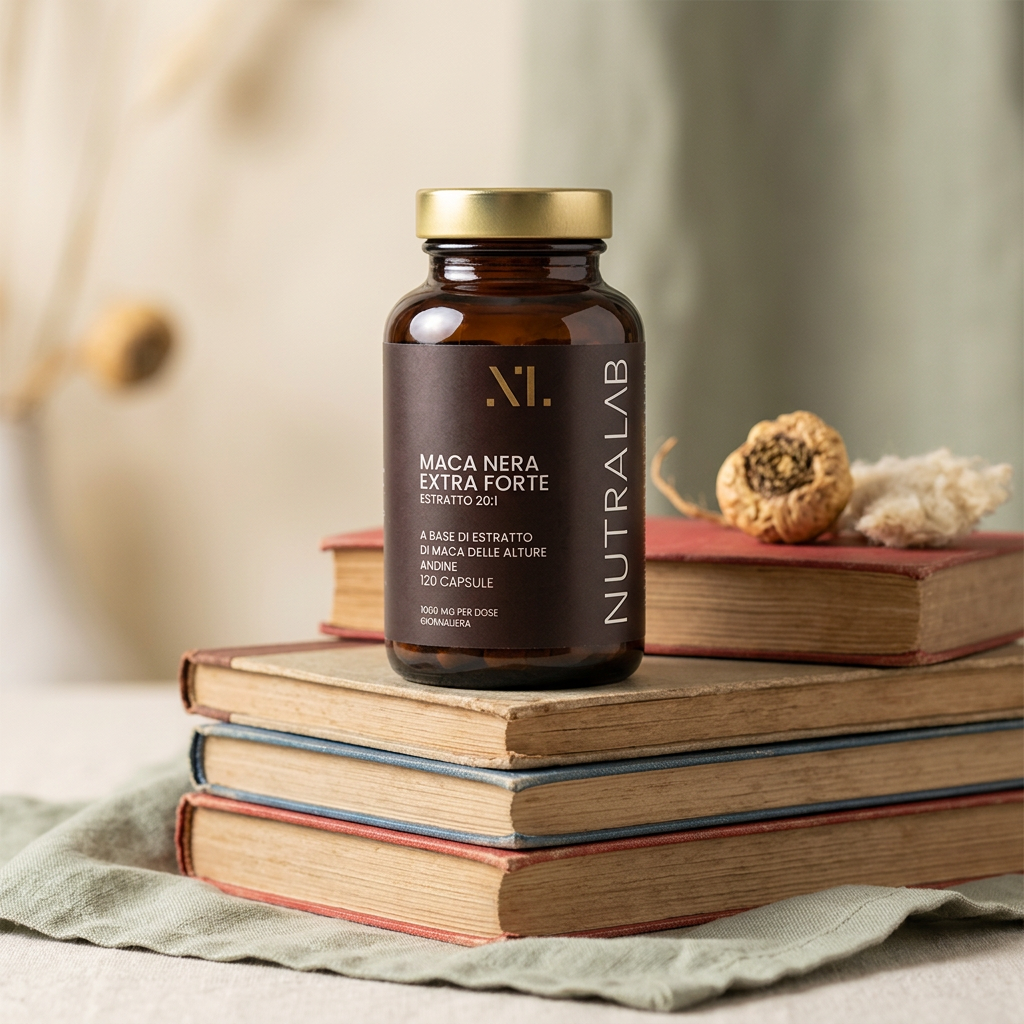 Flacone Maca Nera NutraLab su libri